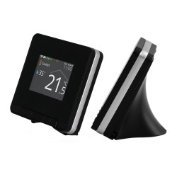 Thermostat connecté noir version radio