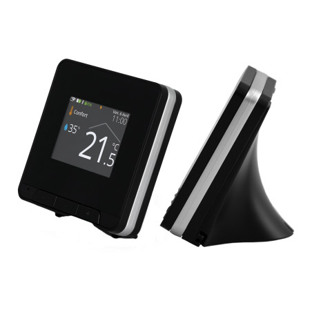 Thermostat connecté noir version radio