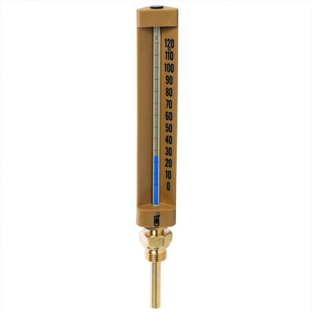 Thermomètre Indus. Droit L.150 plongeur 63 composite en ABS plage 0/120°C