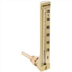 Thermomètre Indus. Equerre L.200 plongeur 63 aluminium plage 0/120°C