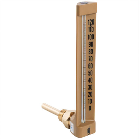 Thermomètre Indus. Equerre L.200 plongeur 63 composite en ABS plage 0/120°C