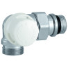 Coude et té thermostatique double équerre gauche 3/8" avec douille auto-étanche.