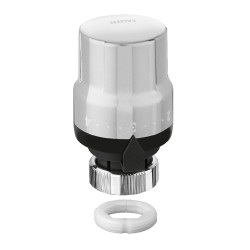 Tête thermostatique finition métal brossé avec coque et clé de montage
