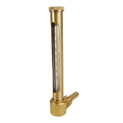 Thermomètre vertical équerre L.260 plongeur 60 laiton plage 0/130° C