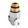 Vanne en H simple Equerre  Chromée pour radiateur avec mamelon 3/4"-1/2"