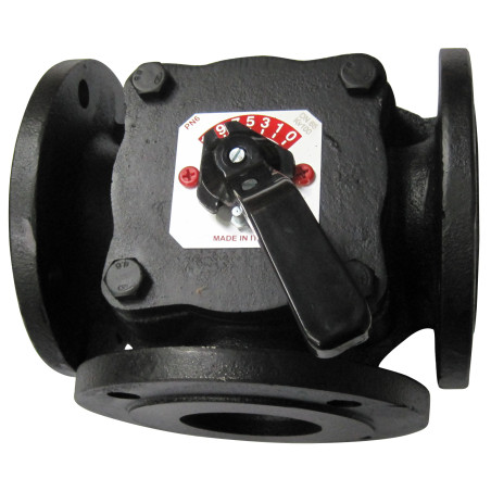 Vanne à brides 3 voies DN100   F1100Corps Fonte manuelle ou moteur en option