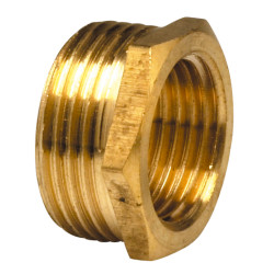 Réduction 6 pans 241G M1" 1/4- F1". Raccord laiton à visser