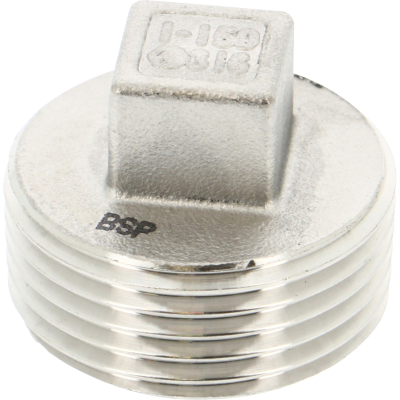 Bouchon Mâle Tête Carrée Inox 1'' 1/4MPour Ballon Inox