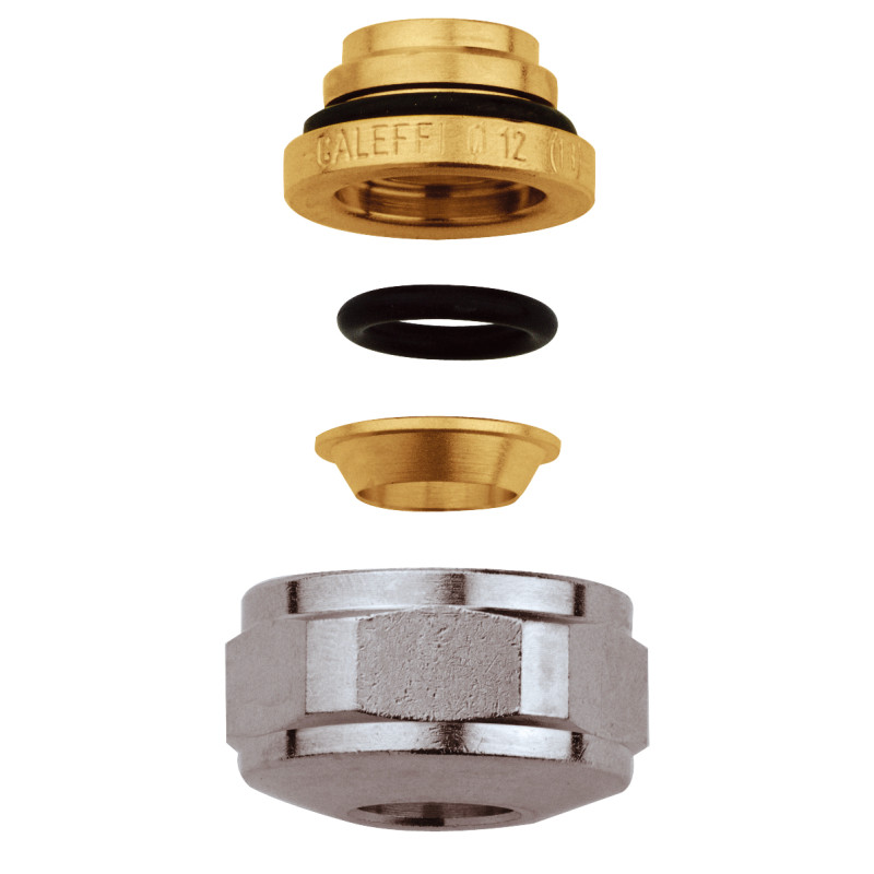 Ecrou Chromé - Bague Laiton 3/4"F Ø14tube métal 10bar -25°C à 120°C