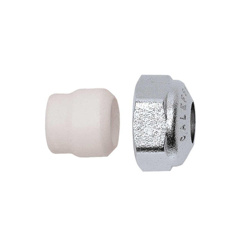 Ecrou Chromé - Bague PTFE  23X1,5 Cu Ø12pour robinetterie de radiateur