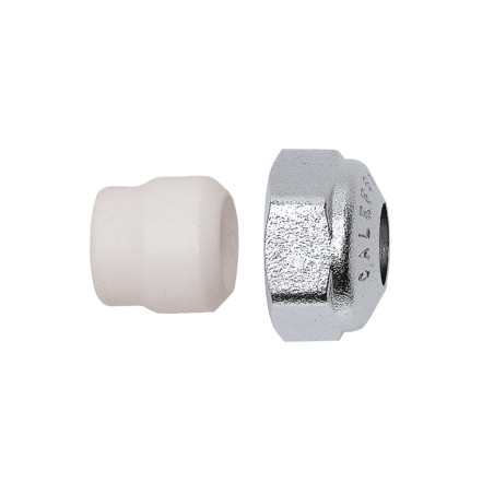 Ecrou Chromé - Bague PTFE  23X1,5 Cu Ø12pour robinetterie de radiateur