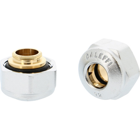 Ecrou Chromé - laiton M23X1,5 Ø12 O-ringtube métal 10bar -25°C à 120°C