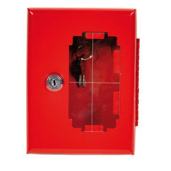 Boite Rouge vitré en acier pour clefs avec Serrure +Verre dormant