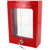 Boiter Rouge vitré en acier 600x600x450 avec Serrure +Verre dormant
