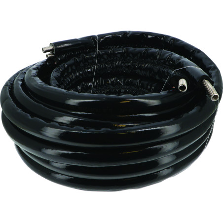 Conduit bi-tube inox.Longueur 20m. Raccord F 3/4". Diamètre 16 mm