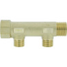 Collecteur laiton 3/4"  - 2 sorties 1/2" pour installation sanitaire - chauffage