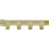 Collecteur laiton 3/4"  - 4 sorties 1/2" pour installation sanitaire - chauffage