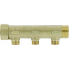 Collecteur laiton 1"1/4   - 3 sorties 1/2" pour installation sanitaire - chauffa