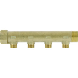 Collecteur laiton 1"1/4  - 4 sorties 3/4" pour installation sanitaire - chauffag