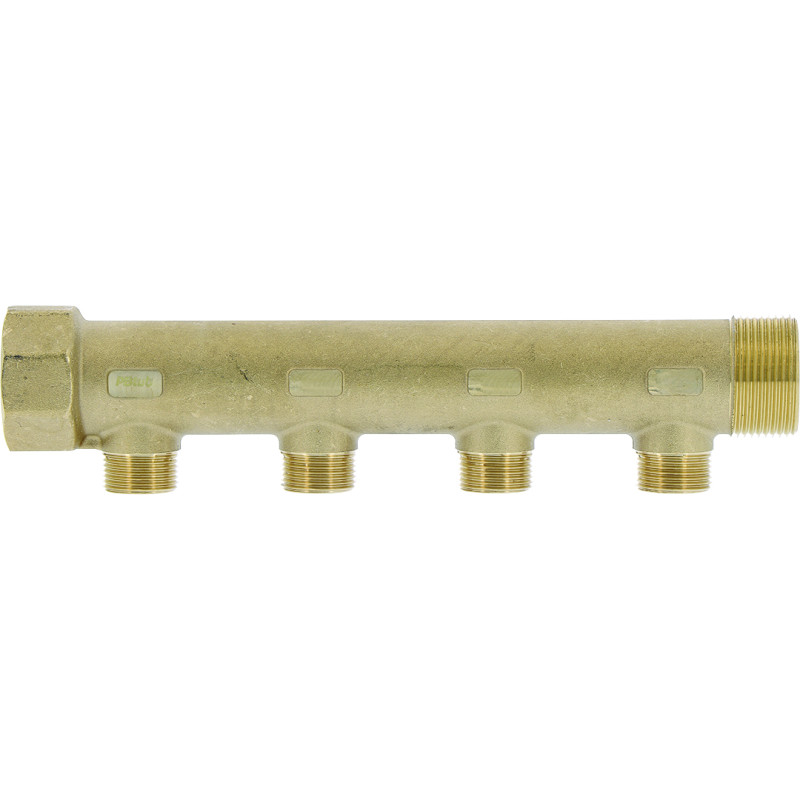 Collecteur laiton 1"1/4  - 4 sorties 3/4" pour installation sanitaire - chauffag