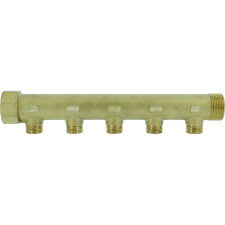 Collecteur laiton 1"1/4  - 5 sorties 3/4" pour installation sanitaire - chauffag
