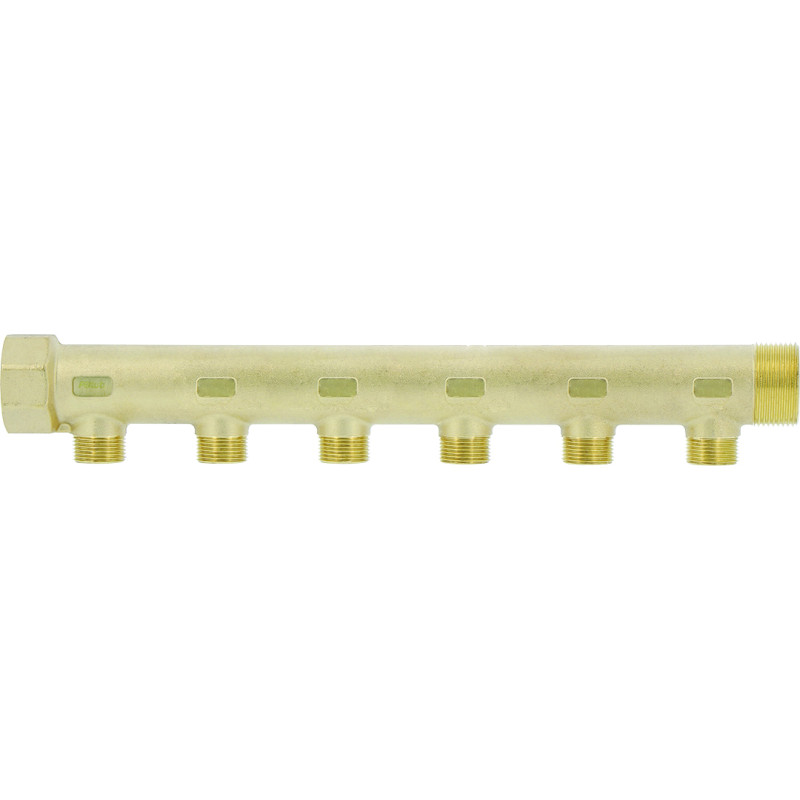 Collecteur laiton 1"1/4  - 6 sorties 3/4" pour installation sanitaire - chauffag