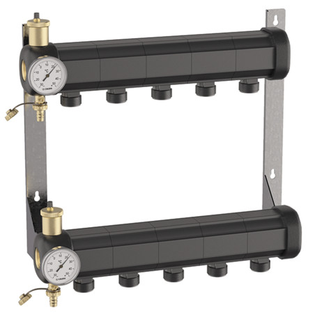 Collecteur géothermie prémonté 3 circuits Entraxe 100mm
