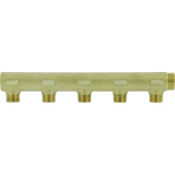 Collecteur borgne en laiton - 5 sorties 1/2"M