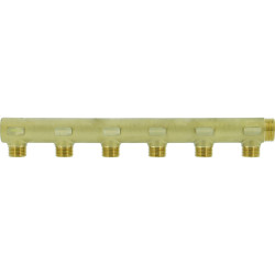 Collecteur borgne en laiton - 6 sorties 1/2"M