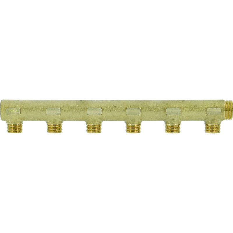 Collecteur borgne en laiton - 6 sorties 1/2"M