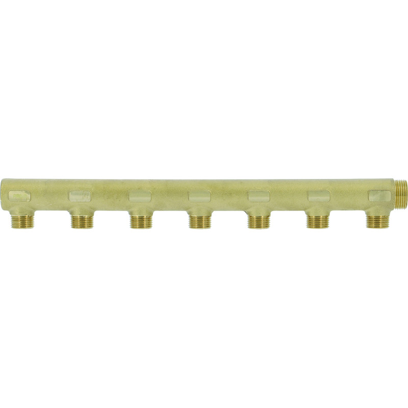 Collecteur borgne en laiton - 7 sorties 1/2"M
