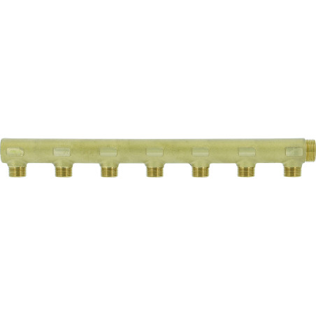 Collecteur borgne en laiton - 7 sorties 1/2"M