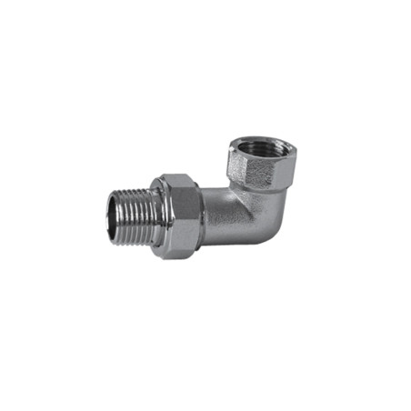 Coude Union 3/4"MF  Nickelé3 pièces laiton à visser sphéro-conique