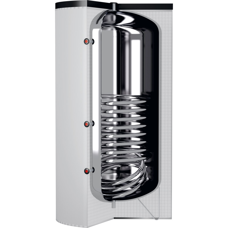 Préparateur ECS cuve inox 1000 L, 1 échangeur fixe 39,8 kW