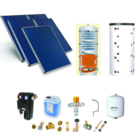 Pack D-SSC 800L hte t°-ECS semi-instant.-5 panneaux-fix. toit. plate+ access.