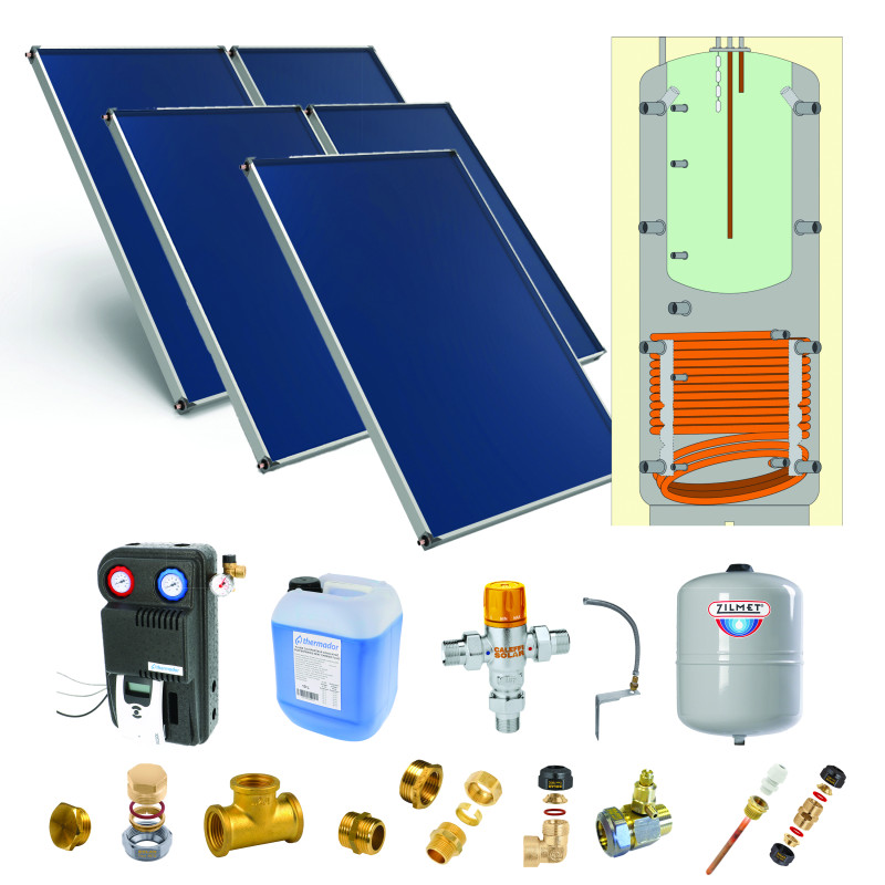 Pack G-SSC 800L hte t°-ECS bain-marie-5 panneaux-fix. toit. inclinée+ access.