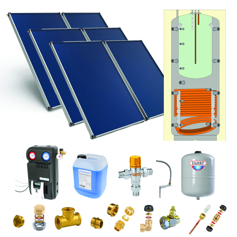Pack G-SSC 800L hte t°-ECS bain-marie-6 panneaux-fix. toit. inclinée+ access.