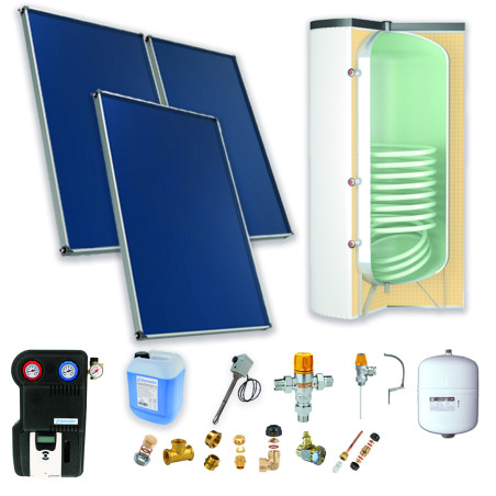 Pack A-CESI avec appoint élec.500L blanc -3 panneaux-fix. toit. inclinée+ access