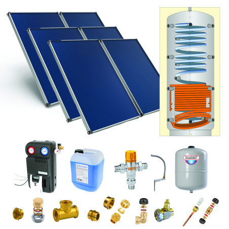 Pack B-CESI ballon 800L soutien primaire-6 panneaux-fix. toit. inclinée+ access.