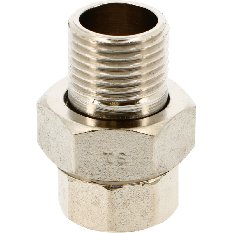 Raccord  3/4"MF  Nickelé3 pièces laiton à visser sphéro-conique