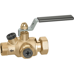 Vanne à Sphère,Clapet 3/4"M Ecr.Tournant ACS PN10 Tmax +90°C