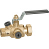 Vanne à Sphère,Clapet 3/4"M Ecr.Tournant ACS PN10 Tmax +90°C