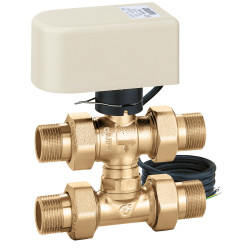 Vanne de Zone 1/2" 3 Voies Moteur 3 pts Bipasse téléscopique