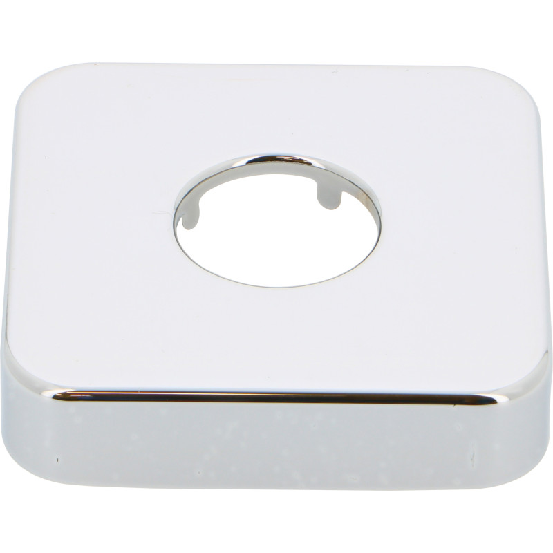 1 rosace carrée chromée 20/27 - rosace + raccord exc. + joint en sachet