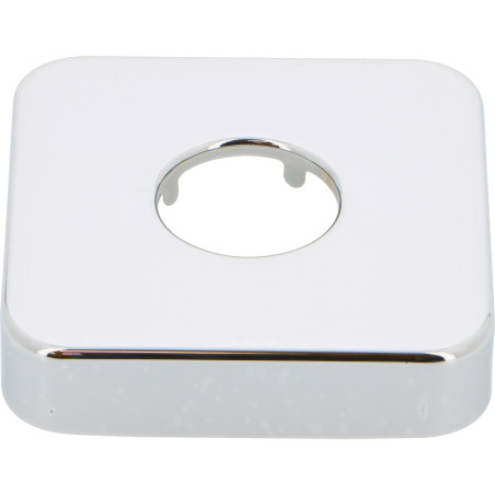 1 rosace carrée chromée 20/27 - rosace + raccord exc. + joint en sachet