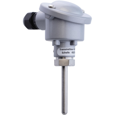 Sonde 2 fils 4-20mA -50/250°C Plge 50mmConvertisseur PT100 vers boucle courant
