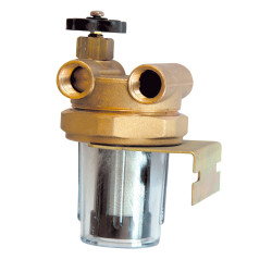 Filtre double conduite 3/8 ECO raccordsdebit inf. a 400l/h bol plastique, tamis Inox