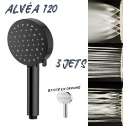Douchette alvea black 3 jets 120 mm