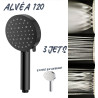 Douchette alvea black 3 jets 120 mm