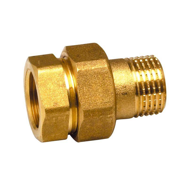 Raccord  1"1/2 MF3 pièces laiton à visser sphéro-conique